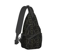 Ahdyr Sling Backpack Voyage Randonnée Daypack Golden-Queen-Of-Spades Corde Crossbody Shoulder Bag