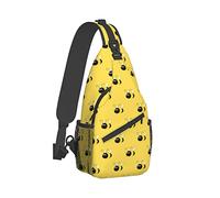 Ahdyr Sling Backpack Voyage Randonnée Daypack Hard-Working-Bee-Cartoon-Yellow Rope Crossbody Sac à bandoulière