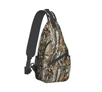 Ahdyr Sling Backpack Voyage Randonnée Daypack Mossy-Tree-Camo-Leaf Corde Crossbody Sac à bandoulière