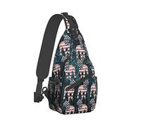 Ahdyr Sling Backpack Voyage Randonnée Daypack Patriotic-Pitbull-American-Flag-Galaxy Corde Bandoulière Sac à bandoulière