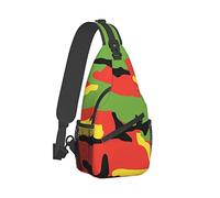 Ahdyr Sling Backpack Voyage Randonnée Daypack Rastafari-Camo-Raggae-Camouflage Corde Crossbody Sac à bandoulière