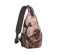 Ahdyr Sling Backpack Voyage Randonnée Daypack Sweet-Little-Piggy-Chomping Corde Crossbody Sac à bandoulière