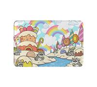 Ahdyr Sol d'intérieur et d'extérieur Candy Raccoon Dirt Trapper Paillasson Sol Super absorbants Sol en Microfibre résistant aux Taches 23,6 x 15,8 Pouces pour Bureau, Garage, BL