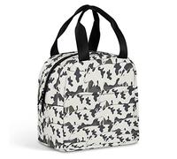 Ahdyr Toutes les vaches motif sac à déjeuner isolé sacs fourre-tout isothermes réutilisables avec poche pour travail pique-nique voyage bureau plage hommes femmes