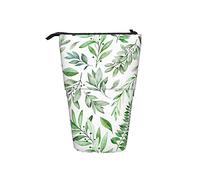 Ahdyr Trousse à Crayons Feuille Verte botanique Boho Stylo Support télescopique Papeterie Support de Rangement Pochette Fournitures Scolaires pour étudiant Artiste Bureau infirmière