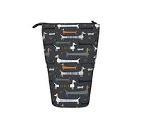 Ahdyr Trousse à Crayons Teckel Chien enfantin Boho Stylo Support télescopique Papeterie Support de Rangement Pochette Fournitures Scolaires pour étudiant Artiste Bureau infirmière