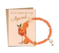 AHEJIOO Bracelet à fleurs orange avec carte de vœux, bracelet Aperol et carte de vœux - Si vous pouvez lire Apportez-moi Apero Spritz - Coffret cadeau élégant pour anniversaire