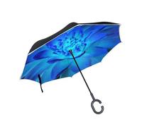 AHENGPAIG Les fleurs sont comme des amis, elles apportent des couleurs à notre monde inversé inversé à l'envers parapluie voitures unigue coupe-vent résistant aux UV double couche pour femme