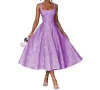 AHERKLL Robe de demoiselle d'honneur à bretelles spaghetti en satin jacquard floral robe de soirée longue longueur HHAH047, violet, 54 Grande taille