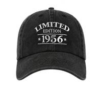 AHEZQILU Casquette Vintage 1956 Limited Edition, Casquette Baseball Réglable en Coton Noir, Cadeau Homme 70 Ans pour Papa Papy Mari, Idée Originale pour Anniversaire 70 Ans Hommes
