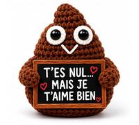 AHEZQILU Figurine Crochet Caca De Soutien Positif, Objet Insolite Rigolo avec Message Humoristique Et Carte De Vœux, Cadeau Drole Anti-Stress Décoratif pour Bureau Et Maison