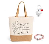AHEZQILU Sac en toile élégant comme cadeau meilleure amie pour anniversaire | Une magnifique meilleure amie cadeau, Ce sac en toile est parfait pour célébrer votre belle amitié