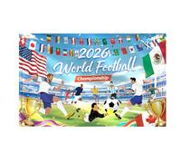 AhfuLife 1,5 x 0,9 m - Drapeaux de la coupe du monde de football pour décorations de football 2026, 1 grand drapeau de la coupe du monde de football - Double face avec quatre œillets en laiton pour