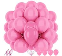 AhfuLife 100Pcs Ballons Rose, 12 Pouces Ballons Rose de Gonflable Hélium en Latex Premium pour Décoration Fête d'Anniversaire à Thème, Mariage, Baptême, Bal de Graduation, Festival Décorations