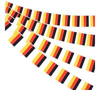 AhfuLife 10M Guirlande Drapeau Allemand, 1Pcs Banderole Allemand, 30 Petit Drapeau Allemagne pour Decoration Coupe du Monde Fête Nationale Oktoberfest Euro Foot Match Stade Bar Jardin