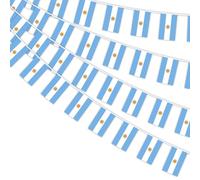 AhfuLife 10M Guirlande Drapeau Argentine, 1Pcs Banderole Argentin, 30 Petit Drapeau Argentina pour Decoration Fête de l’ Indépendance Jour du Coupe du Monde Stade Bar Jardin