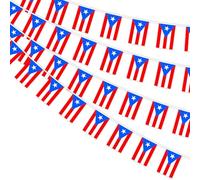 AhfuLife 10M Guirlande Drapeau Porto Rico, 4Pcs Banderole Drapeau Portoricain, 30 Petit Drapeau de la Porto Rico pour Decor Fête de l’ Indépendance Festival de San Juan Coupe du Monde Stade Bar Jardin