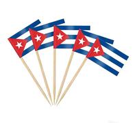AhfuLife 200PCS Drapeau Cure-dent Cubain, Pic Drapeau Cuba pour Topper de Coupe, Cure Dent Drapeau Cuba pour Jardin Bar Pub Coupe du Monde Football Match Décoration