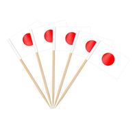 AhfuLife 200PCS Drapeau Cure-dent Japon, Pic Drapeau Japonais pour Topper de Coupe, Cure Dent Drapeaux Japonais pour Jardin Bar Pub Coupe du Monde Football Match Décoration