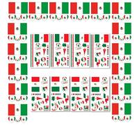 AhfuLife 24 Feuilles Tatouage Drapeau Mexique, Drapeau Mexique Tatouages Temporaire Imperméable Pour Coupe du Monde Fans de Fête Nationale Decoration