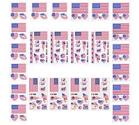 AhfuLife 24 Feuilles Tatouage Drapeau USA, Drapeau Américain Tatouages Temporaire Imperméable Pour Coupe du Monde, Élection, Jour de l'indépendance, WM Party Décoration