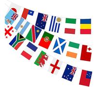 AhfuLife 2Pcs Guirlande Drapeaux du Monde, 20 Drapeau Europe pour Decoration 2026 Eurovision Chanson Concours, Euro Foot Match, Coupe du Monde, Rugby Tournoi, Jardin Bar Club Decor Anniversaire Foot