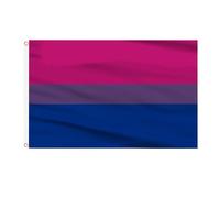 AhfuLife Drapeau Bisexuel Arc-en-Ciel 90x150cm, 2Pcs Drapeau Gay Pride Double Face avec Œillet Laiton en Polyester pour Pride Day Marche des Fiertés Événement Decor Jardin Bar Masion