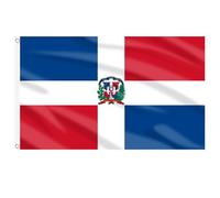 AhfuLife Drapeau dominicain 1,5 x 0,9 m pour décorations de fête, grand drapeau dominicain en polyester double face avec œillets en laiton pour la fête nationale de la culture, décoration de jardin
