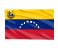 AhfuLife Drapeau du Venezuela 90x150 cm - 2 Pcs Drapeau Vénézuélien Double Face avec 2 Œillets en Laiton, Polyester Solide pour Extérieur, Décoration pour Fête Nationale, Coupe du Monde, Stade, Bar
