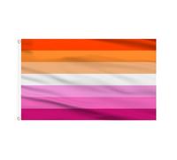 AhfuLife Drapeau Lesbien Arc-en-Ciel LGBT 90x150cm, 2Pcs Drapeau Gay Pride Double Face avec Œillets Laiton en Polyester pour Pride Day Marche des Fiertés Événement Decor Jardin Bar Masion