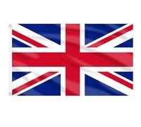 AhfuLife Drapeaux britanniques 3 x 5 pi 4 PCS, drapeaux Union Jack pour l'extérieur - Double face avec œillets en laiton, drapeau du Royaume-Uni pour décorations de fête de la Coupe du monde