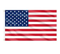 AhfuLife Grand Drapeau Américain 90×150cm, 4pcs Drapeau États-Unis Double Face avec œillets en Laiton Polyester pour 2025 Tournoi de Football Championnat Jour de l'Indépendance Élection Jardin Decor