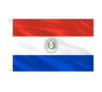 AhfuLife Grand Drapeau en Polyester, Drapeaux Double Face avec œillets en Laiton pour Décoration de Fête Nationale et Culture, Jiardin, Rue, 1,5 x 0,9 m（Paraguay, 1 Pcs）