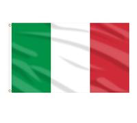 AhfuLife Grand Drapeau en Polyester, Drapeaux Double Face avec œillets en Laiton pour Décoration de Fête Nationale et Culture, Jiardin, Rue, 1,5 x 0,9 m (Italie, 2 Pcs）