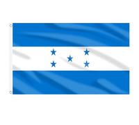 AhfuLife Grand Drapeau Hondurien en Polyester Double Face avec œillets en Laiton pour Décoration de Fête Nationale et Culture, Jiardin, Rue, Intérieur et Extérieur, 1,5 x 0,9 m