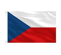 AhfuLife Grand Drapeau Tchéquie 90×150cm, 1pcs Drapeau Tchèque Double Face avec Œillets en Laiton, Polyester pour Coupe du Monde, Fête Nationale (28 Octobre), Jardin, Décoration Extérieure
