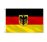 AhfuLife Grande Drapeau Allemagne avec Aigle 90×150cm, 1Pcs Drapeau Allemagne avec Aigle Double Face avec œillets en Laiton en Polyester pour Fête Nationale Football Sportive Marches Décor