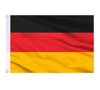 AhfuLife Grande Drapeau Allemand 90×150cm, 1Pcs Drapeau Allemagne Double Face avec œillets en Laiton en Polyester pour Décor Eurovision Euro Football Coupe fu Monde Fête Nationale Jardin Bar