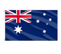AhfuLife Grande Drapeau Australien 90×150cm, 1Pcs Drapeau Australie Double Face avec œillets en Laiton en Polyester pour WM Football Sportive et Jardin Bar Pub Décoration Australia Day