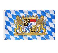 AhfuLife Grande Drapeau Bavaroise Oktoberfest 90×150cm, 4Pcs Drapeaux de État Libre de Bavière Double Face avec œillets en Laiton pour la Fête de la Bière Jardin Tentes de Bière Carnaval Décoration