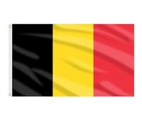 AhfuLife Grande Drapeau Belgique 90×150cm, 4Pcs Drapeaux Nationaux de la Belge Double Face avec œillets en Laiton pour Jardin Bar Décor Euro Foot Match Célébration