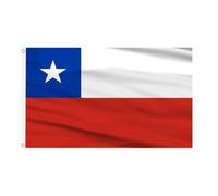 AhfuLife Grande Drapeau Chili 90×150cm, 1Pcs Drapeau Chilien Double Face avec œillets en Laiton en Polyester pour Coupe du Monde Fête Nationale Jadin Bar Marches Décoration