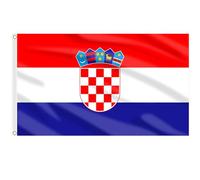 AhfuLife Grande Drapeau Croatie 90×150cm, 1Pcs Drapeaux Nationaux de la Croatie Double Face avec œillets en Laiton pour Decoration Jardin Bar Pub Euro Football Match