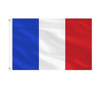 AhfuLife Grande Drapeau Francais 90x150cm, 4Pcs Drapeau France Double Face avec 2 œillets en Laiton en Polyester pour Célébration Eurovison 2025 Tournoi Rugby Fête Nationale Euro Foot Match