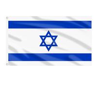 AhfuLife Grande Drapeau Israël 90×150cm, 1Pcs Drapeau Israélien Double Face avec œillets en Laiton en Polyester pour Jardin, Bar, Marches, Fête de Indépendance Nationale Décoration