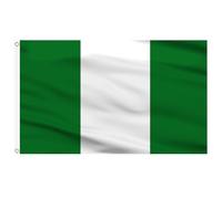 AhfuLife Grande Drapeau Nigeria 90×150cm, 1Pcs Drapeau de Nigérian Double Face avec œillets en Laiton en Polyester pour Décor Coupe du Monde Football Jardin Bar Décor Fête nationale
