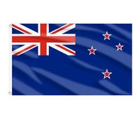 AhfuLife Grande Drapeau Nouvelle Zelande 90x150cm, 1Pcs Drapeau Nouvelle Zélande Double Face avec œillets en Laiton en Polyester pour Fête Nationale Sportive Jardin Bar Décoration