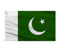 AhfuLife Grande Drapeau Pakistan 90×150cm, 1Pcs Drapeau de Pakistanais Double Face avec œillets en Laiton en Polyester pour Décor Coupe du Monde Football Jardin Bar Décor Fête Nationale