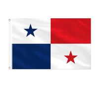 AhfuLife Grande Drapeau Panama 90×150cm, 1Pcs Drapeau Panama Double Face avec œillets en Laiton en Polyester pour Fête Nationale Coupe du Monde Football Sportive Jardin Bar Marches Décor