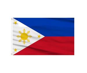 AhfuLife Grande Drapeau Philippines 90×150cm, 4Pcs Drapeau Philippin Double Face avec œillets en Laiton en Polyester pour Fête Nationale Jadin Bar Marches Décoration